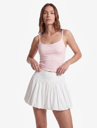 Yüksek Bel Crinkle Paraşüt Kumaş Mini Spor Şort Etek