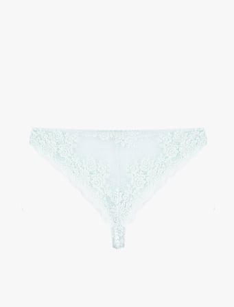 Çiçek Detaylı Dantelli Brazilian Külot