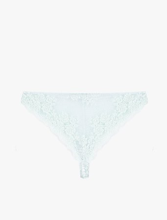 Çiçek Detaylı Dantelli Brazilian Külot