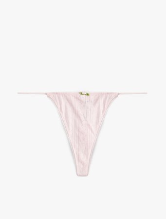 Pamuklu Dokulu Çiçekli String Külot