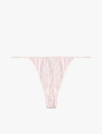 Pamuklu Dokulu Çiçekli String Külot