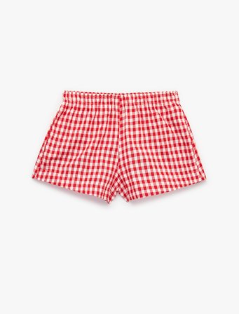Beli Lastikli Rahat Kalıp Pötikareli Şort Pijama Altı 
