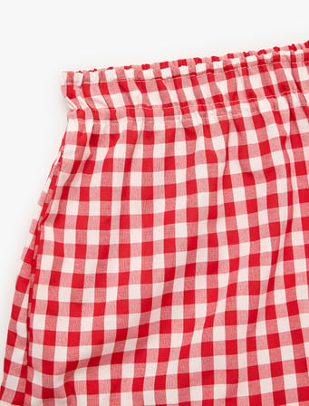 Beli Lastikli Rahat Kalıp Pötikareli Şort Pijama Altı 