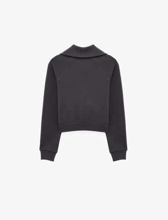 Pamuklu Uzun Kollu Cep Detaylı Slim Fit Fermuarlı Sweatshirt