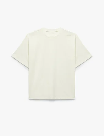 Pamuklu Kısa Kollu Bisiklet Yaka Basic Oversize Tişört