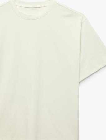 Pamuklu Kısa Kollu Bisiklet Yaka Basic Oversize Tişört