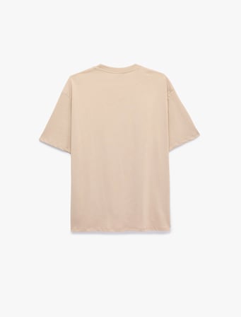Pamuklu Bisiklet Yaka Kısa Kollu Basic Oversize Tişört