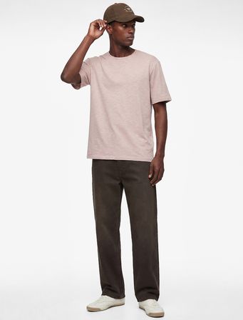 Pamuklu Kısa Kollu Bisiklet Yaka Basic Oversize Tişört