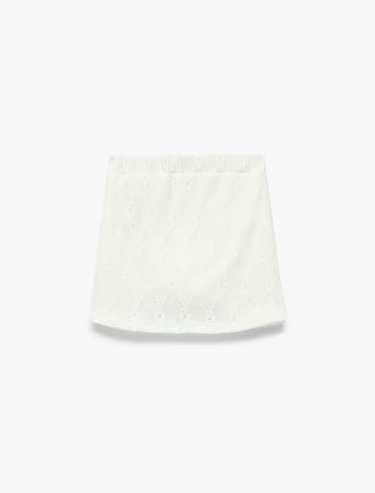 Kruvaze Fistolu Brodeli Mini Şort Etek
