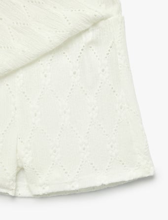 Kruvaze Fistolu Brodeli Mini Şort Etek
