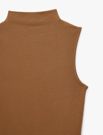Pamuklu Dik Yaka Slim Fit Kolsuz Body