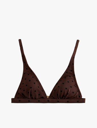 Askılı V Yaka Puantiyeli Bralet Bikini Üstü