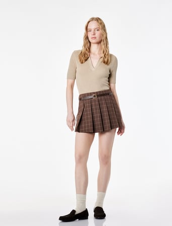 Slim Fit Kısa Kollu Polo Yaka Triko Kazak