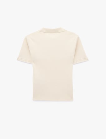 Slim Fit Yarım Düğme Detaylı Kısa Kollu Polo Yaka Triko Kazak