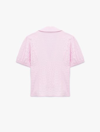 V Yaka Balon Kollu Viskon Slim Fit Gömlek