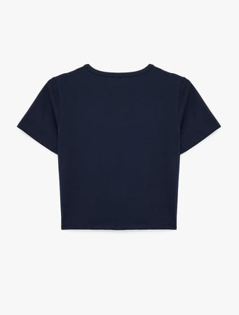 Slim Fit Kısa Kollu Pamuklu Bisiklet Yaka Spor Tişört