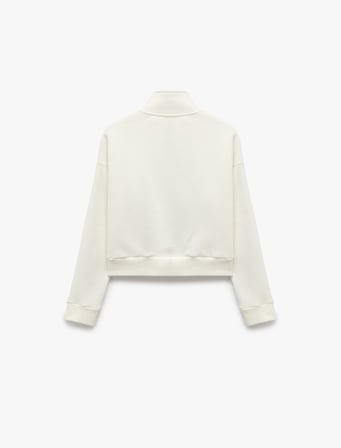 Şardonlu Şerit Detaylı Regular Fit Dik Yaka Uzun Kollu Fermuarlı Sweatshirt