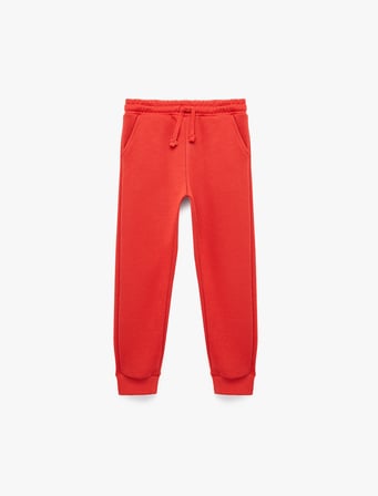 Beli Bağcıklı Şardonlu Cepli Basic Jogger Eşofman Altı