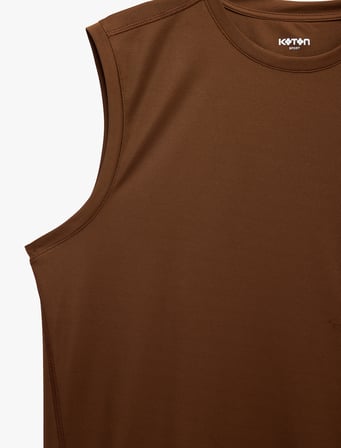 Rahat Kalıp Bisiklet Yaka Kolsuz Basic Spor Atlet