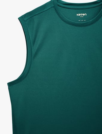 Rahat Kalıp Bisiklet Yaka Kolsuz Basic Spor Atlet