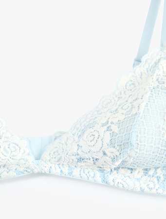 Balensiz Dolgusuz Çiçekli Dantelli Soft Sütyen