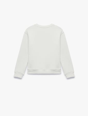 Uzun Kollu Bisiklet Yaka Fiyonk Baskılı Sweatshirt