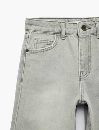 Pamuklu Geniş Paça Denim Pantolon