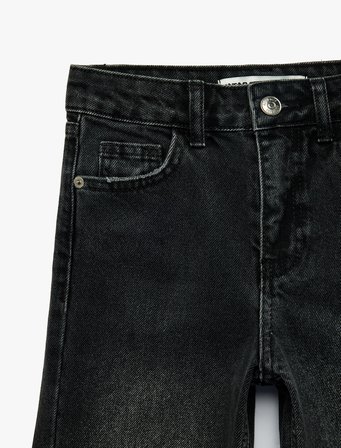 Pamuklu Geniş Paça Denim Pantolon
