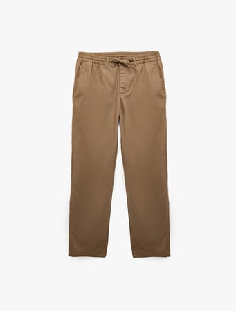 Beli Bağcıklı Cepli Slim Fit Pamuklu Düz Paça Chino Pantolon