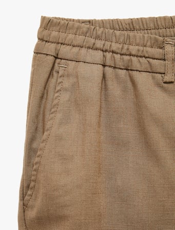 Beli Bağcıklı Cepli Slim Fit Pamuklu Düz Paça Chino Pantolon