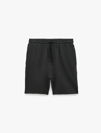 Modal Karışımlı Cepli Straight Fit Beli Bağcıklı Spor Şort