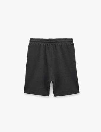 Modal Karışımlı Cepli Straight Fit Beli Bağcıklı Spor Şort