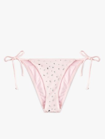 Koton X Sibil Çetinkaya - Yanları İpli Taş Detaylı Bikini Altı