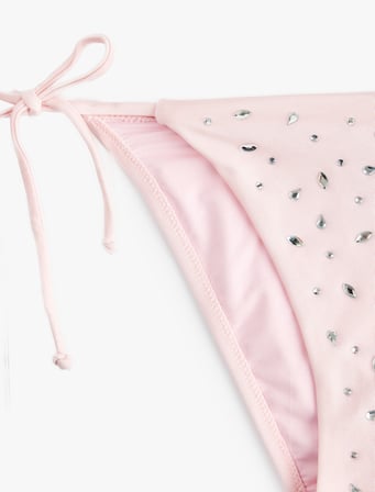 Koton X Sibil Çetinkaya - Yanları İpli Taş Detaylı Bikini Altı