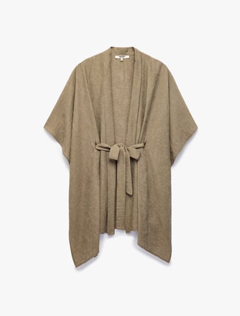 Viskon Kumaş Kuşak Detaylı Şal Yaka Kimono Bluz