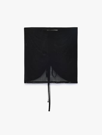 Slim Fit Drapeli Mini Tül Pareo Etek