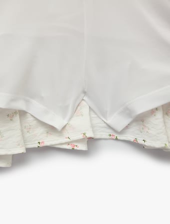 Koton X Sibil Çetinkaya - Viskon Kumaş Çiçekli Şortlu Kloş Mini Etek