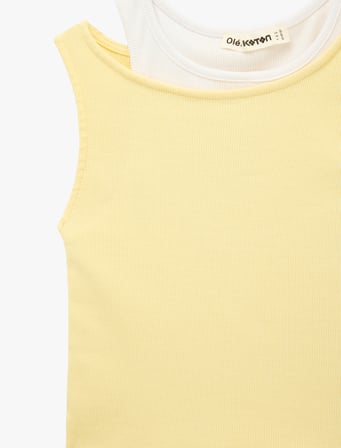 Kaşkorse Pamuklu İkili Katmanlı Kolsuz Halter Yaka Bluz