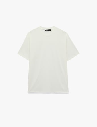 Pamuklu Bisiklet Yaka Kısa Kollu Basic Oversize Tişört
