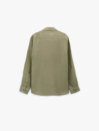 Klasik Yaka Regular Fit Uzun Kollu Keten Gömlek