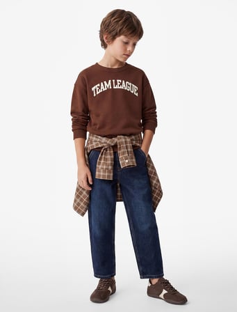 Baskılı Bisiklet Yaka Uzun Kollu Oversize Sweatshirt