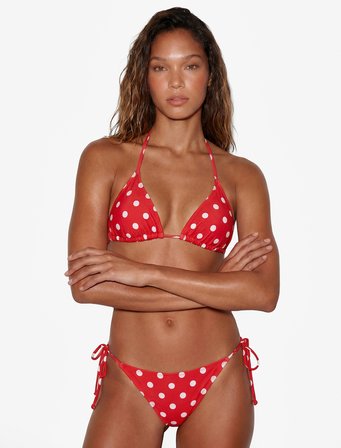 Koton X Sibil Çetinkaya - Bağlamalı Yanları İpli Puantiyeli Bikini Altı