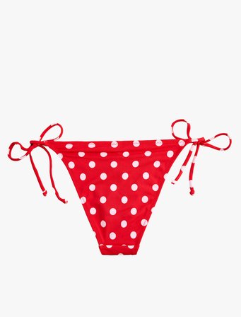 Koton X Sibil Çetinkaya - Bağlamalı Yanları İpli Puantiyeli Bikini Altı