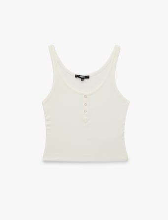 Slim Fit Viskon U Yaka Kolsuz Düğmeli Spor Atlet