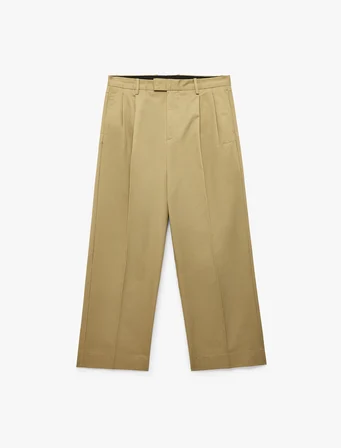 Lastik Detaylı Rahat Fit Pileli Kanvas Pantolon