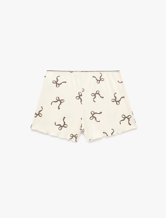 Fiyonk Baskılı Beli Lastikli Viskon Şort Pijama Altı