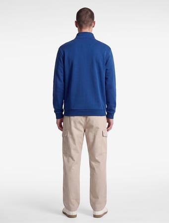 Pamuklu Uzun Kollu Baskılı Yarım Fermuarlı Sweatshirt