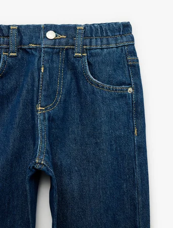 Pamuklu Beli Ayarlanabilir Lastikli Balon Form Denim Pantolon