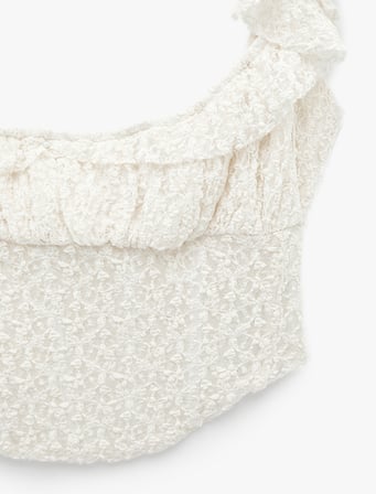 Koton X Sibil Çetinkaya - Fırfır Detaylı Kolsuz Dantel Crop Korse Büstiyer