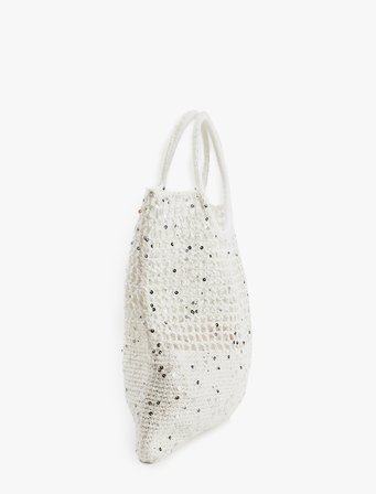 Koton X Sibil Çetinkaya - Pul Detaylı Kroşe Tote Çanta
